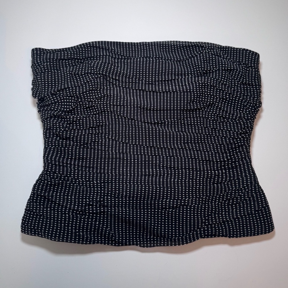 Kay Unger Polka Dot Ruched Corset Top